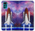 S3913 Colorful Nebula Space Shuttle Funda Carcasa Case para Motorola Moto G22