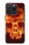 S3881 Fire Skull Funda Carcasa Case para iPhone 15 Pro