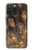 S3691 Gold Peacock Feather Funda Carcasa Case para iPhone 15 Pro Max