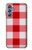 S3535 Red Gingham Funda Carcasa Case para Samsung Galaxy M34 5G