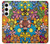 S3281 Colorful Hippie Flowers Pattern Funda Carcasa Case para Samsung Galaxy S24 Plus