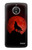 S2955 Wolf Howling Red Moon Funda Carcasa Case para Motorola Moto E4
