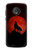 S2955 Wolf Howling Red Moon Funda Carcasa Case para Motorola Moto G6