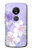 S2361 Purple White Flowers Funda Carcasa Case para Motorola Moto G6 Play, Moto G6 Forge, Moto E5