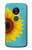 S3039 Vintage Sunflower Blue Funda Carcasa Case para Motorola Moto G6 Play, Moto G6 Forge, Moto E5