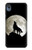 S1981 Wolf Howling at The Moon Funda Carcasa Case para Motorola Moto E6, Moto E (6th Gen)