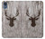 S2505 Reindeer Head Old Wood Texture Graphic Funda Carcasa Case para Motorola Moto E6, Moto E (6th Gen)