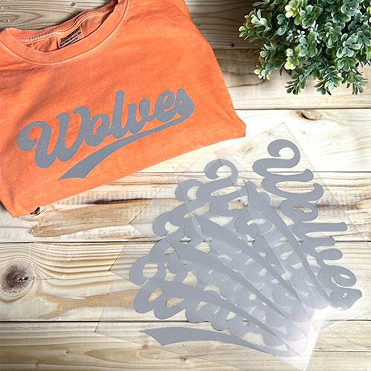 Custom Cut Flock HTV Transfer on a shirt