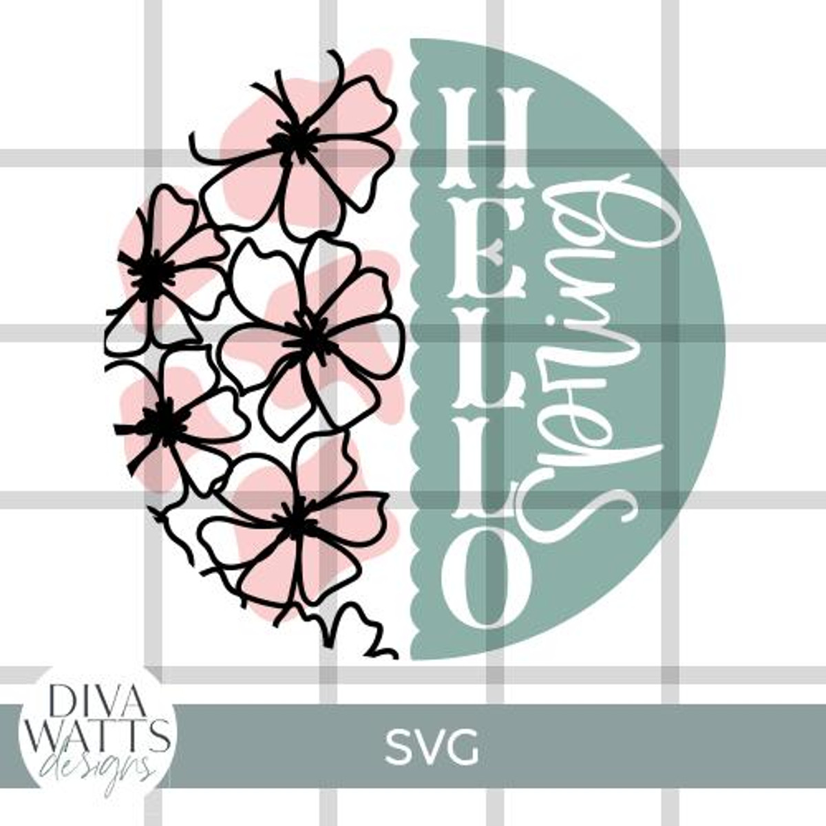  Hello Spring Horizontal SVG File 