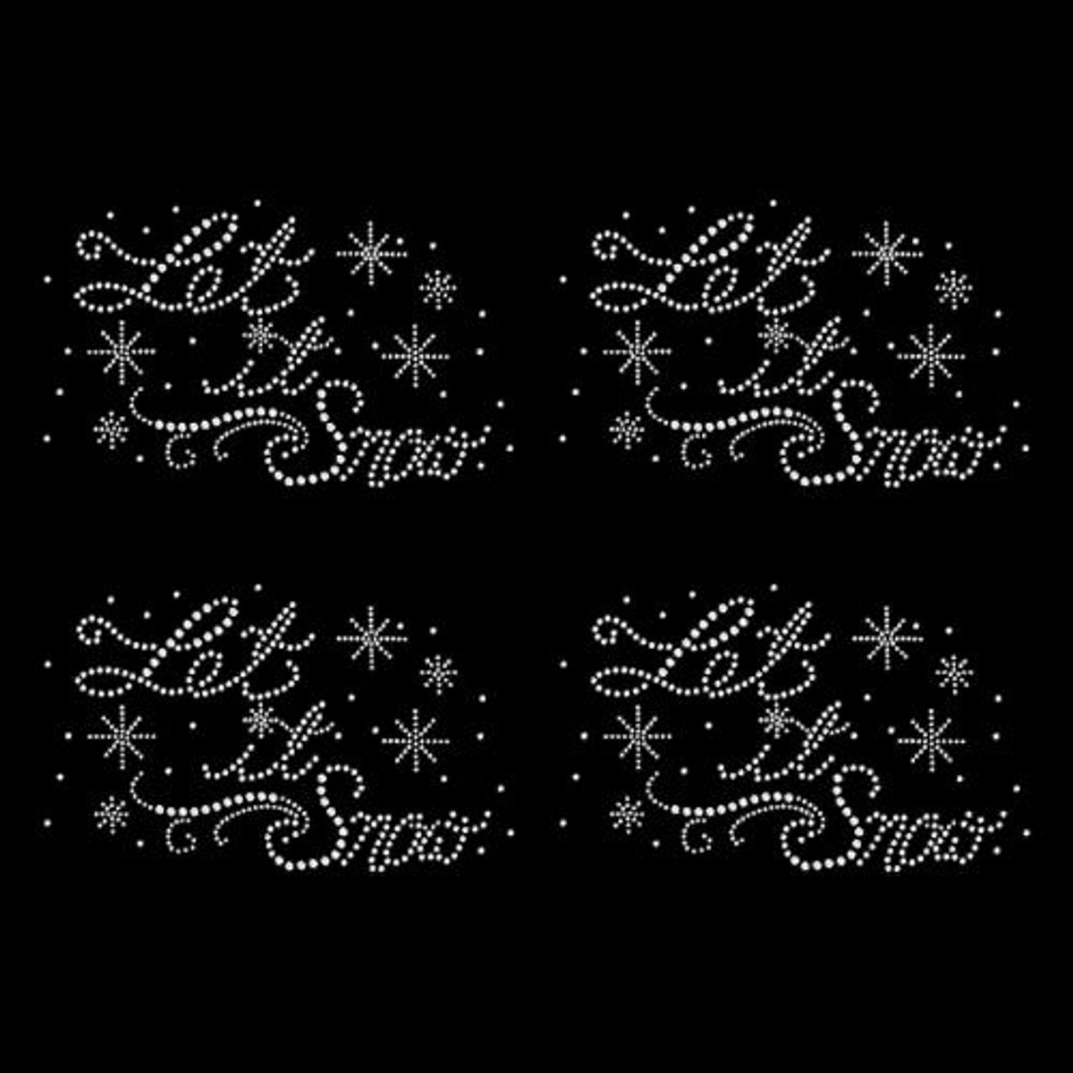 Let It Snow flurry rhinestone transfer for shirts