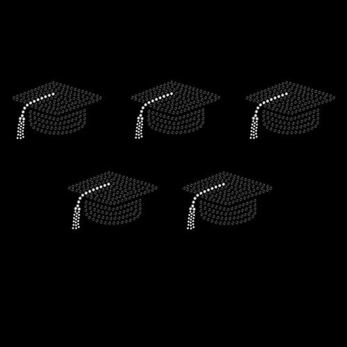 Small graduation cap rhinestone transfer for shirts and garments
