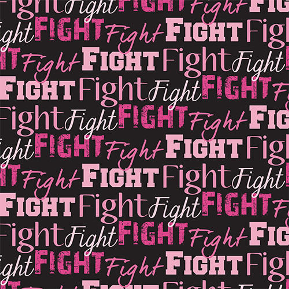  Fight Text Pink/Black HTV 