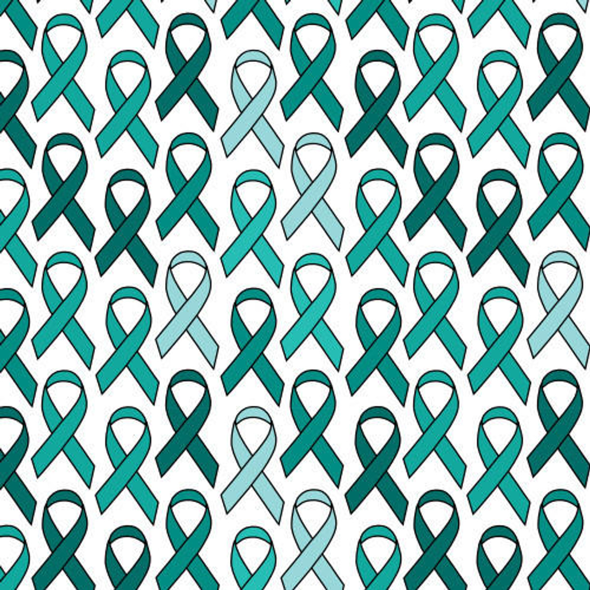 Glossy adhesive vinyl featuring teal multi-colored ribbon design, perfect for custom decals