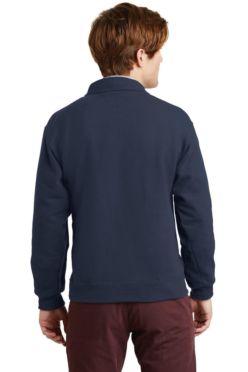 9.5-ounce JERZEES NuBlend® sweatshirt with brass-toned zipper and high-stitch density for smooth printing.