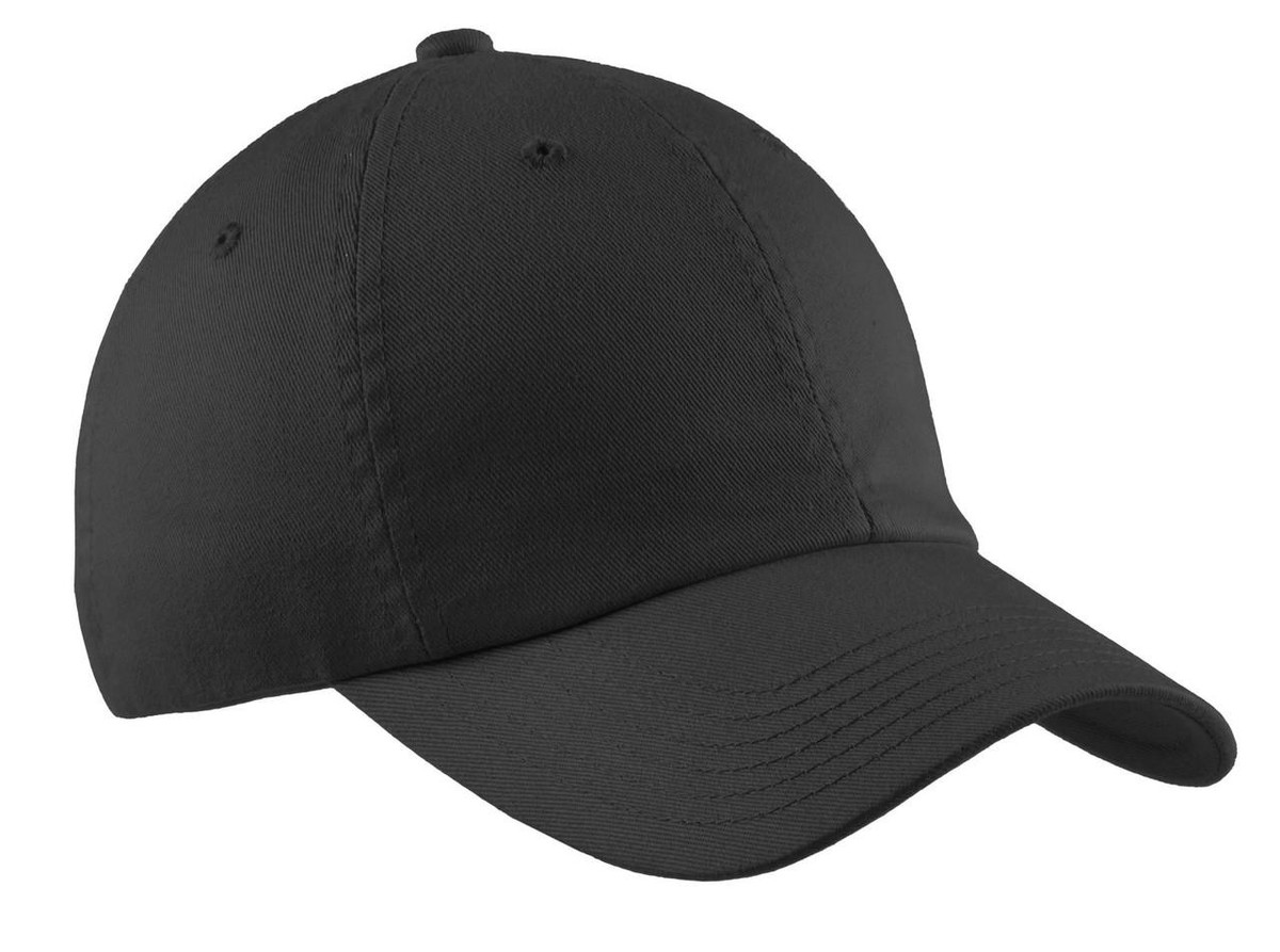 Unstructured low-profile cap with stretch fit and enzyme wash for a lived-in look.