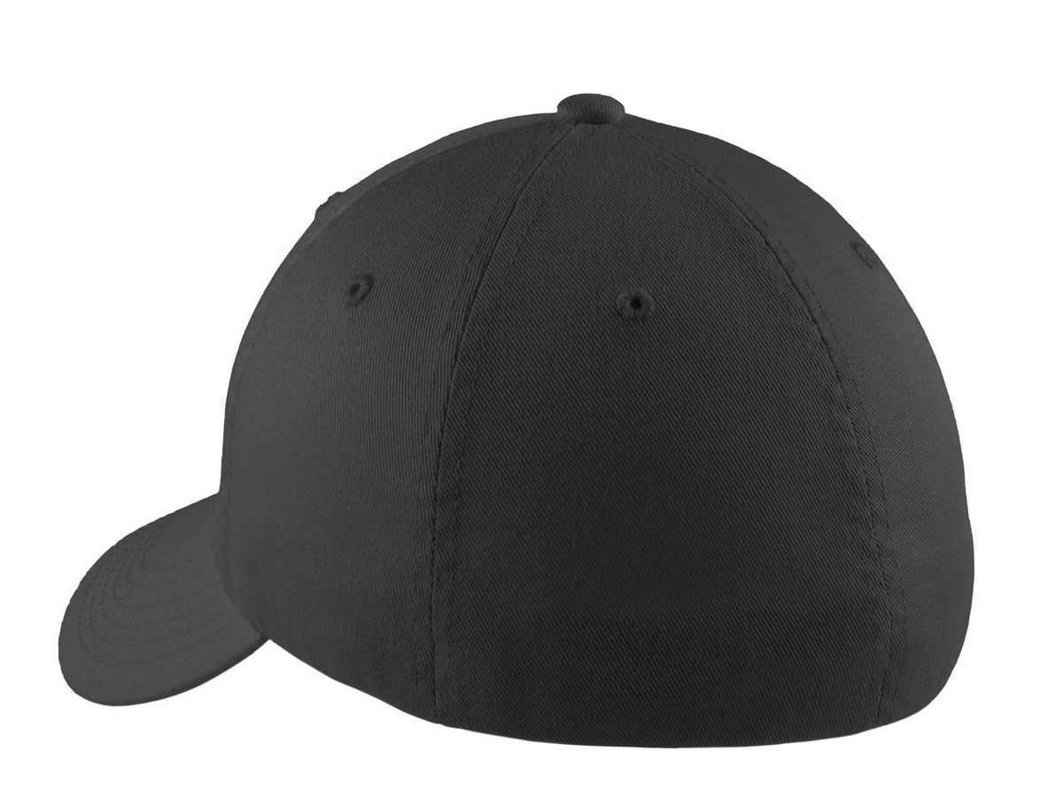 Cotton/spandex cap with stretch fit and unstructured design for flexibility and comfort.