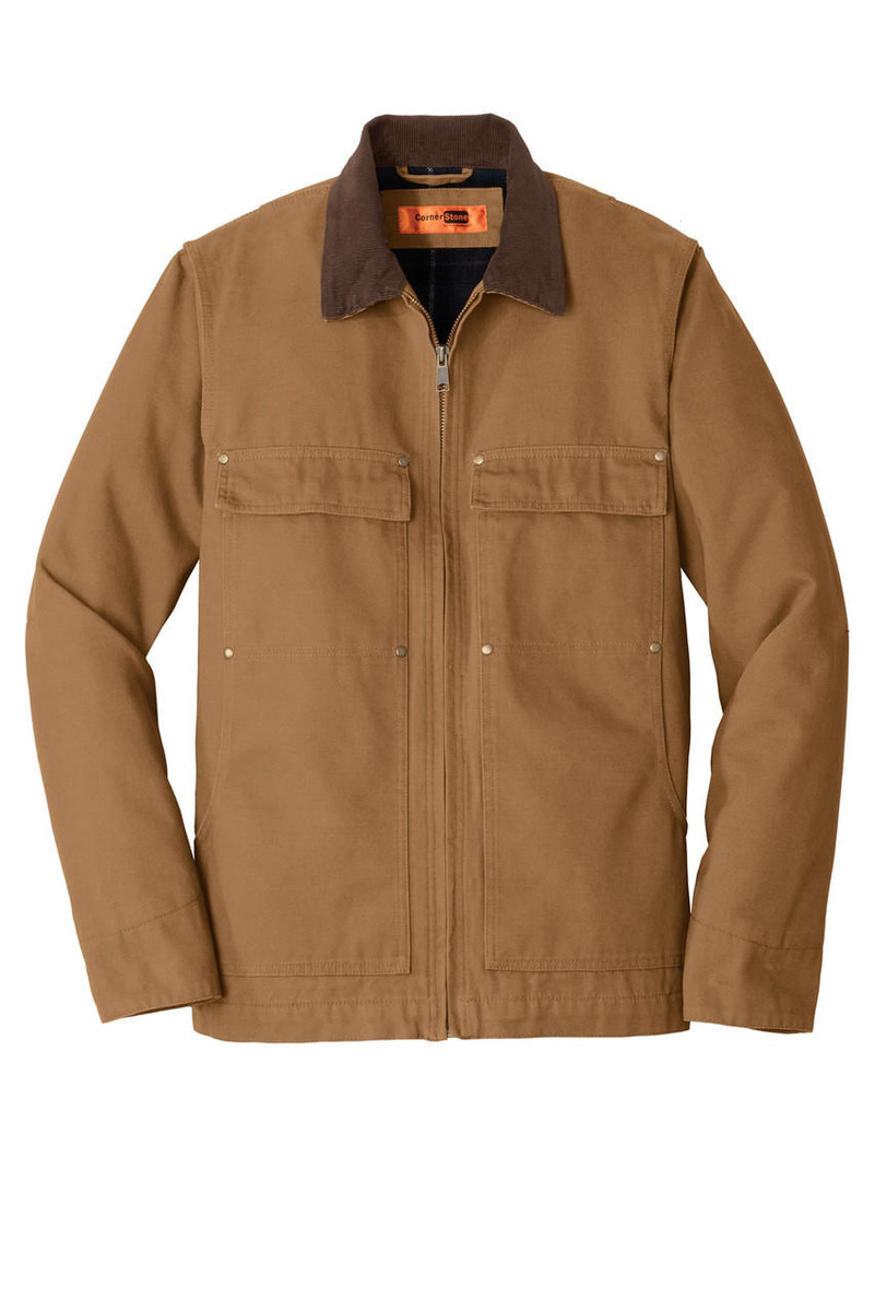 CornerStone® Washed Duck Cloth Chore Coat with enzyme-washed duck cloth for durability.