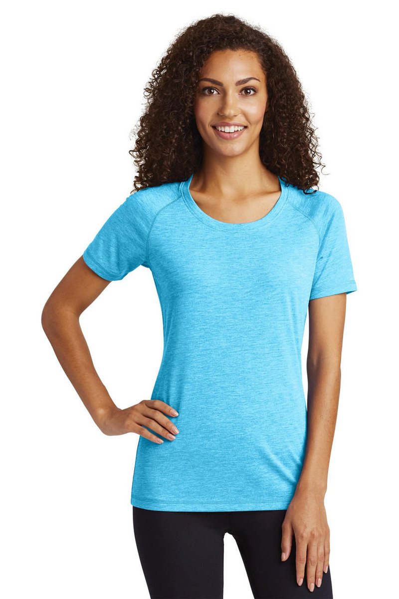  Sport-Tek ® Ladies PosiCharge ® Tri-Blend Wicking Scoop Neck Raglan Tee 