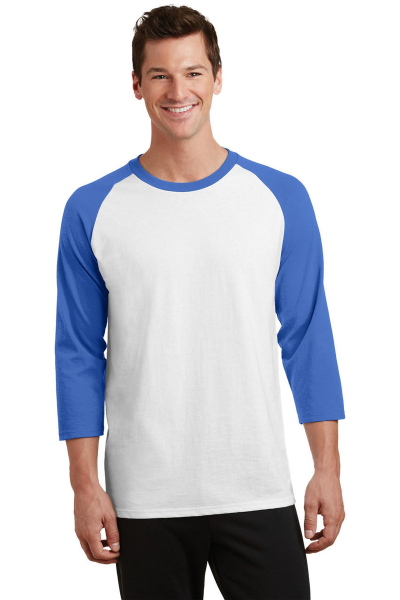 Classic moisture-wicking raglan tee made from 50/50 cotton/poly with eco-friendly recycled polyester.