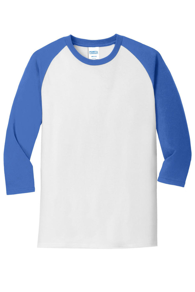  Port & Company® Core Blend 3/4-Sleeve Raglan Tee 