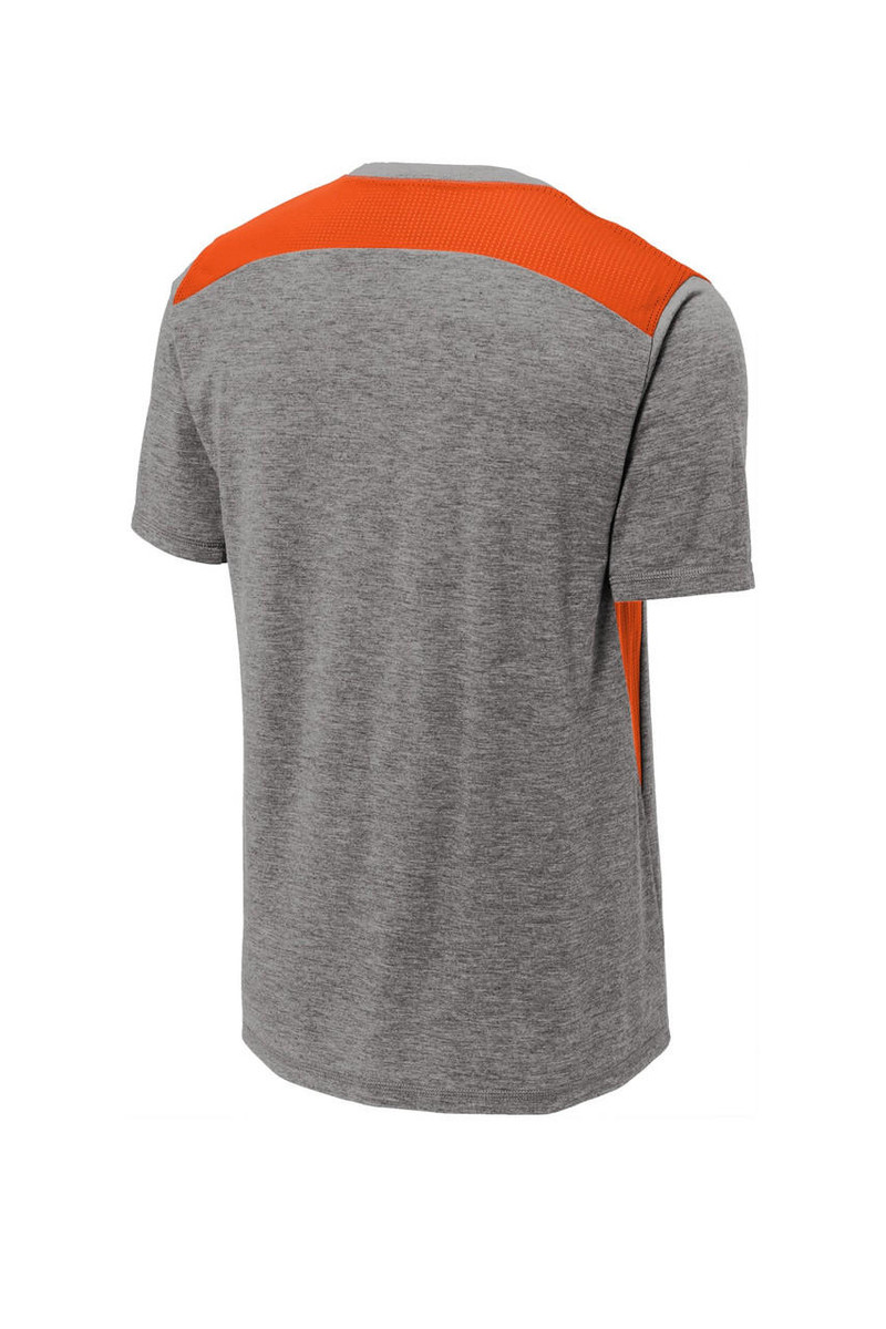 4.4-ounce tri-blend poly/cotton/rayon jersey offering superior softness and moisture-wicking performance.