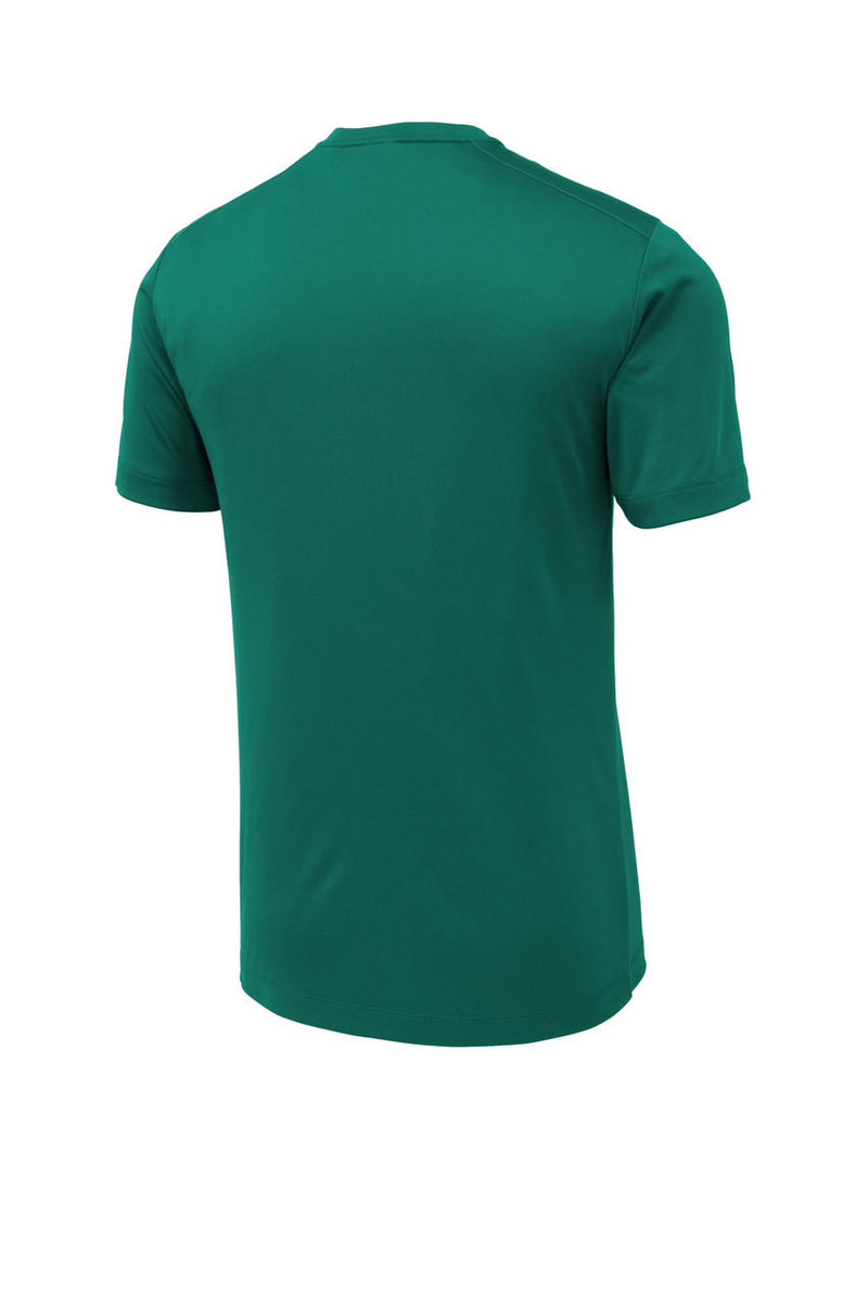 High-performance polyester tee featuring PosiCharge technology for color-locking.