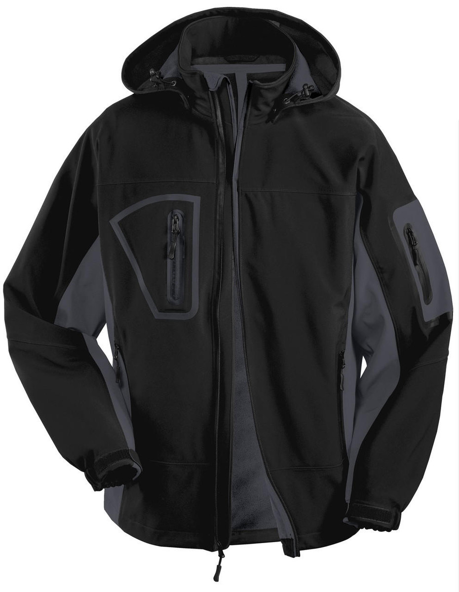 Port Authority Tall Waterproof Soft Shell Jacket with 5000MM waterproof rating and MP3 pocket.