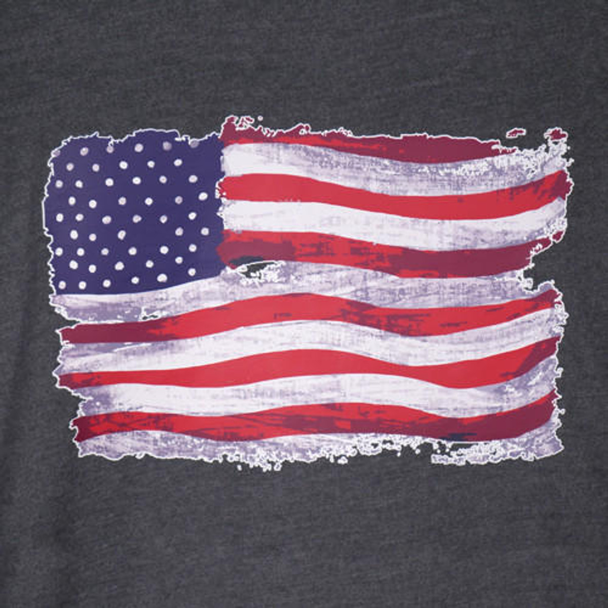 Distressed American flag DTF transfer for easy application on light-colored garments.