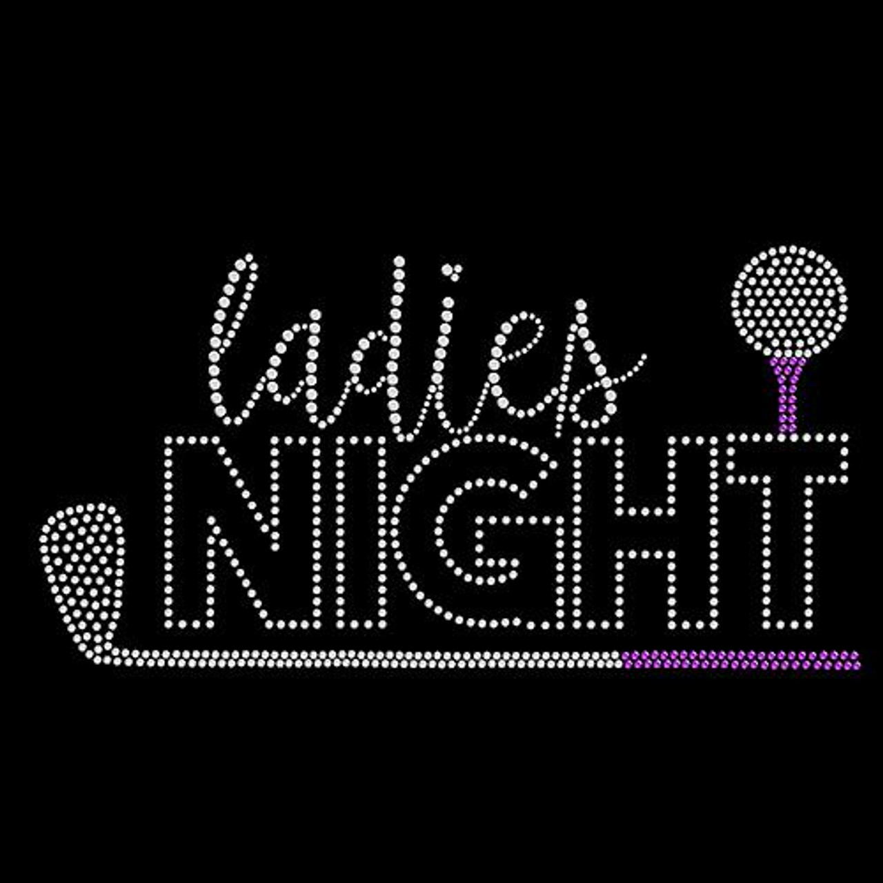 Ladies Night Purple Stock Rhinestone Transfer Heat Transfer Warehouse