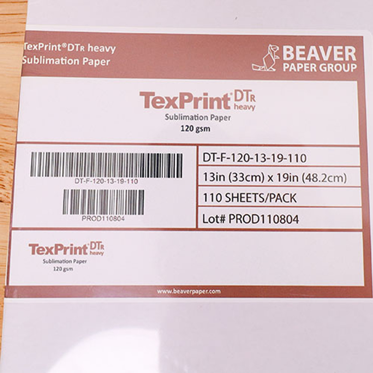 Sublimation Transfer paper, Beaver Texprint R Transfer Paper 13x19