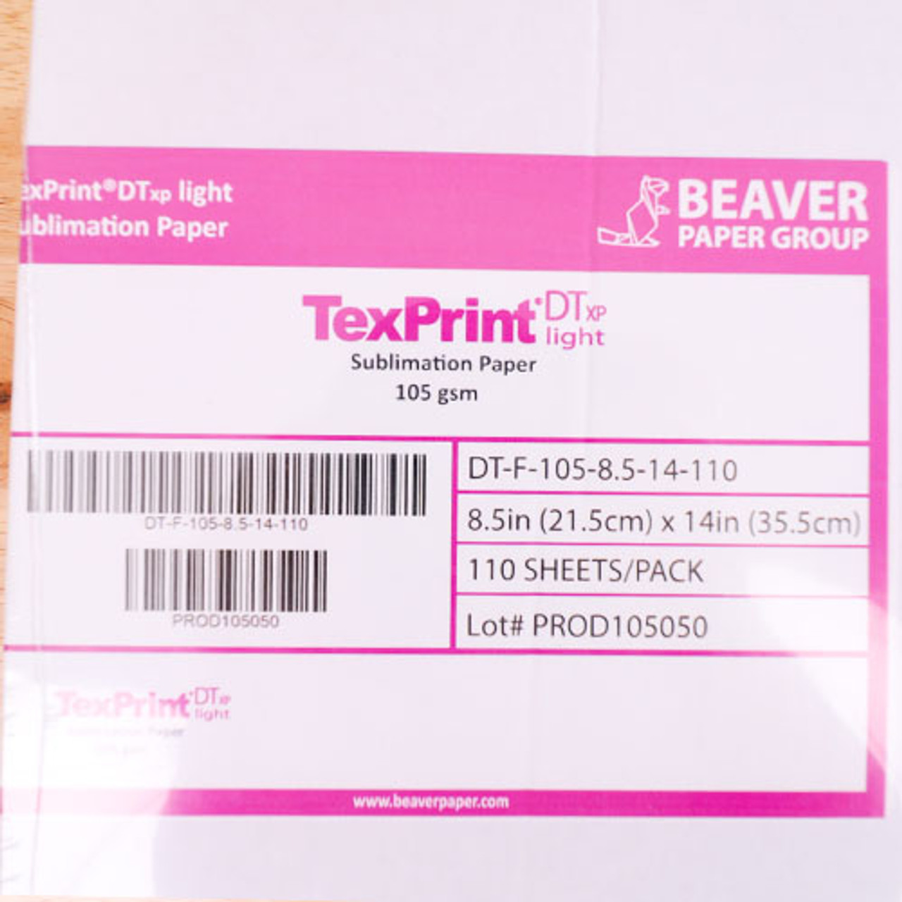 Beaver TexPrint-R Sublimation Heat Transfer Paper 8.5x11