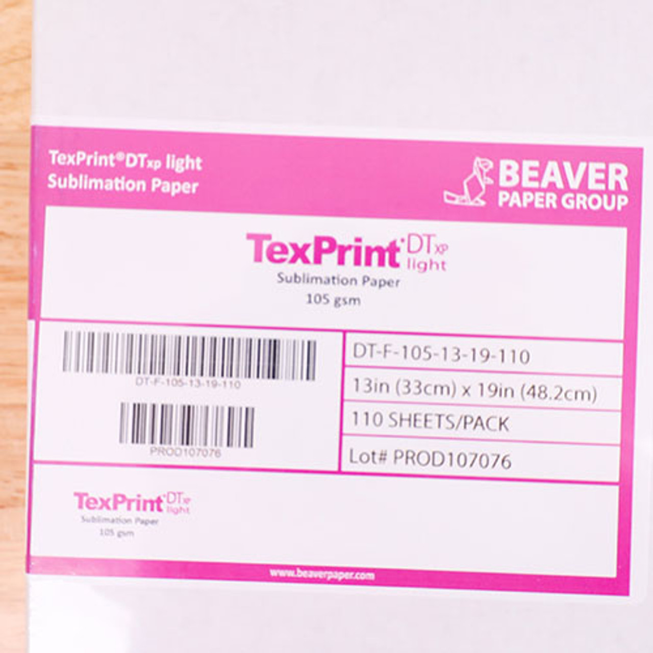 New TexPrint®DTxp Light Sublimation Paper 8.5 X 14, 110 Sheets