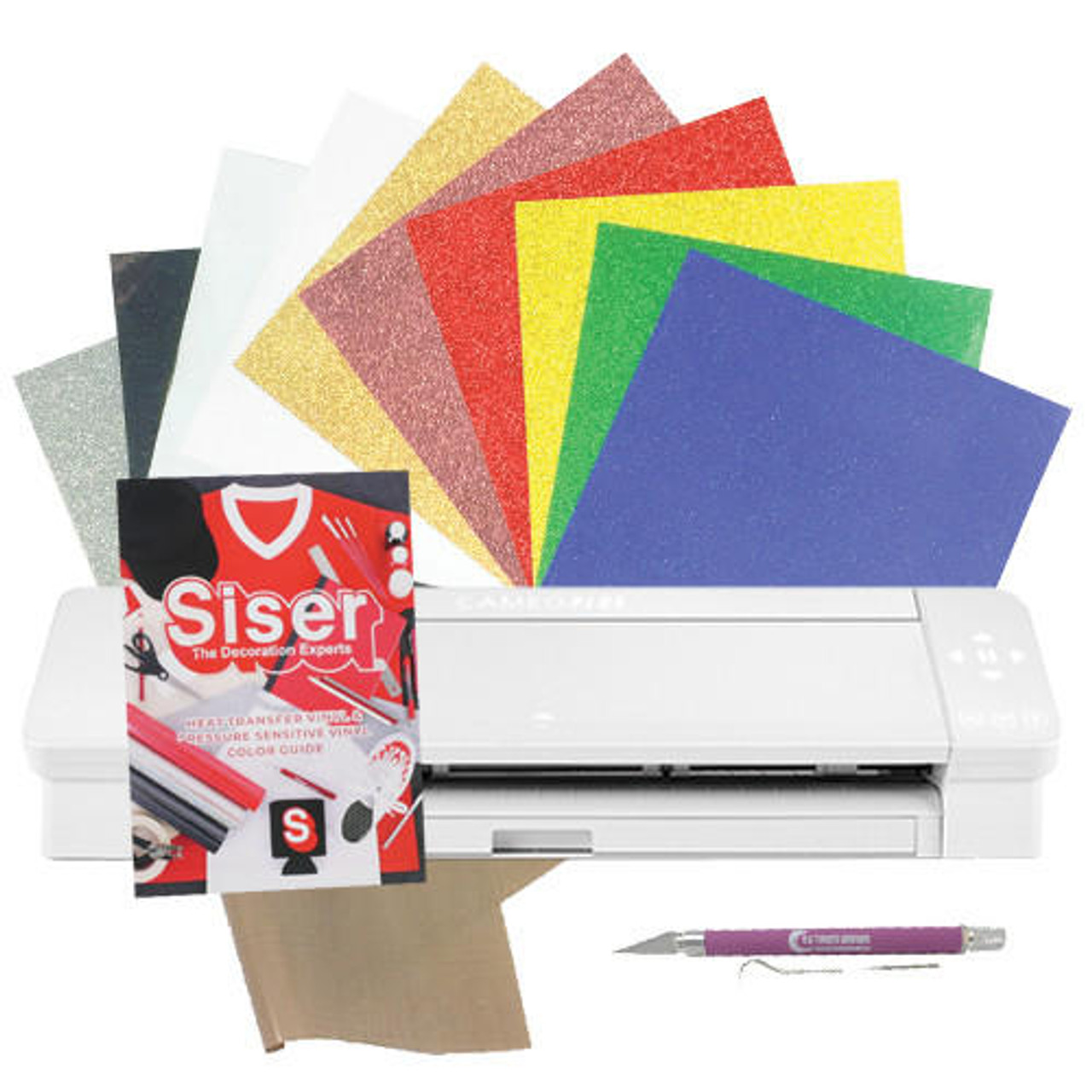 Silhouette Cameo 4 Plus 15 Glitter Siser Color Chart Bundle