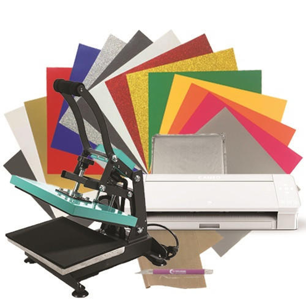Silhouette Cameo 4 Plus 15 Heat Press, HTV, and Pillow Bundle