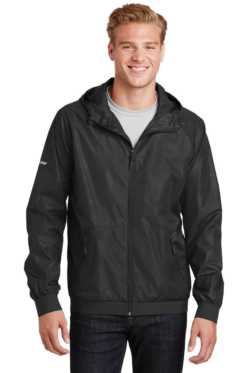 Sport-Tek® Embossed Hooded Wind Jacket - Heat Transfer Warehouse