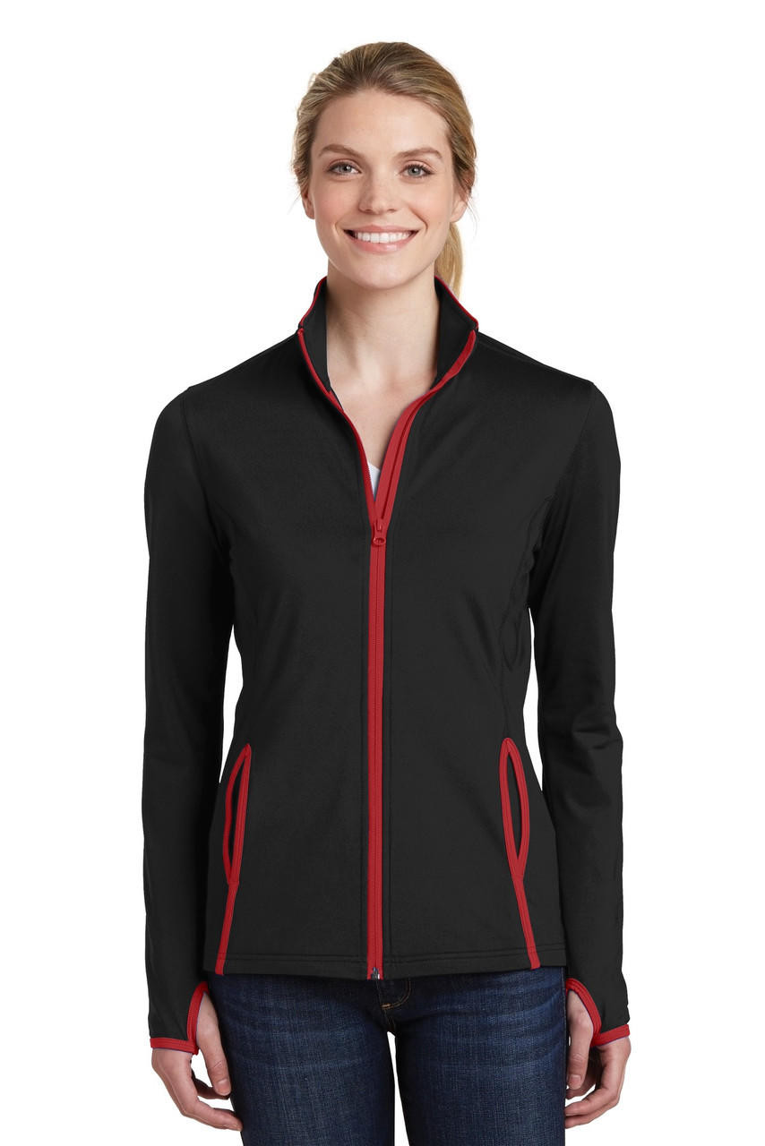 Sport-Tek Ladies Sport-Wick Stretch Contrast Full-Zip Jacket, Product