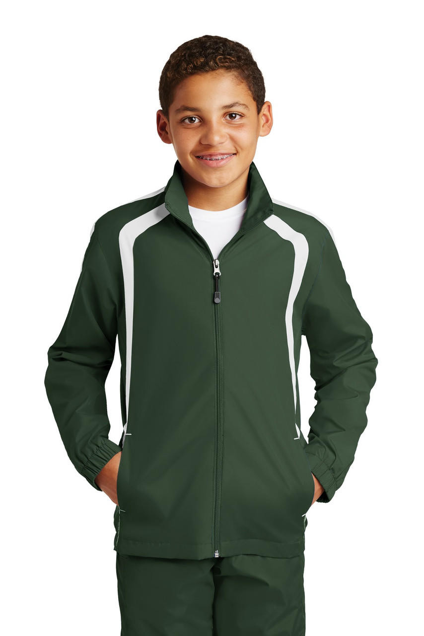SportTek® Youth Colorblock Raglan Jacket Heat Transfer Warehouse