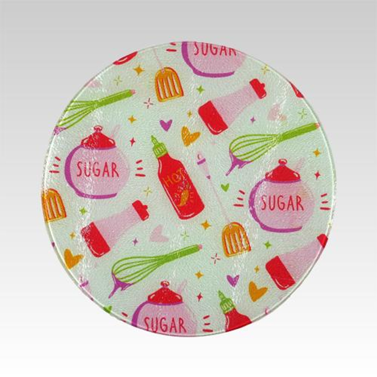 Sublimation Round Glass Charcuterie Board 