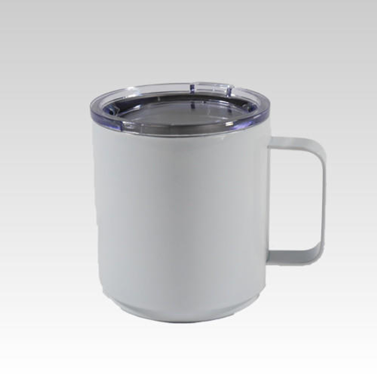 Stainless Steel Coffee Cup with Lid Dye Sublimation Blank - 10oz White