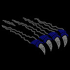 Royal blue claw scratch rhinestone design 