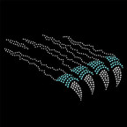 Light Blue claw scratch rhinestone design 