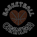 Basketball Grandma rhinestone transfer with sparkling script and basketball accents