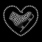 Small rhinestone heart design with a skate icon