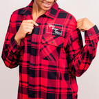  WALAKustom Embroidered Plaid Flannel Shirt 