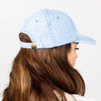 Custom Embroidered Denim Cap back of hat to show adjustment