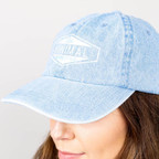 Embroidered Denim Cap side profile for business