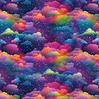 Heat Transfer Warehouse SISER-1587 - Rainbow Starry Clouds 