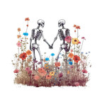 WALAStock Skeletons Holding Hands 