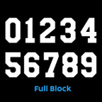  WALATwill Tackle Twill Numbers 8" - Full Block Font 