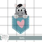  Cute Zebra Pocket SVG File 
